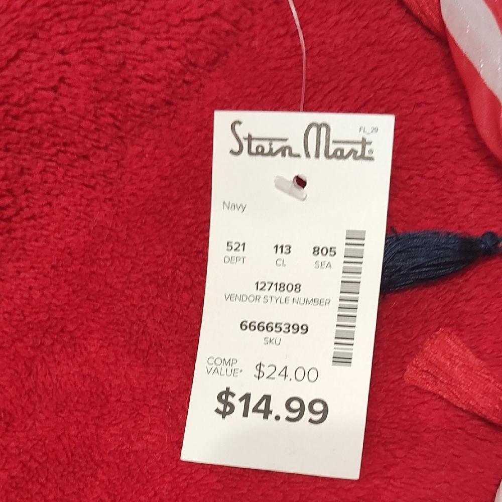 Stein Mart Red Scarf with Stars and Stripes - Picture 3 of 11
